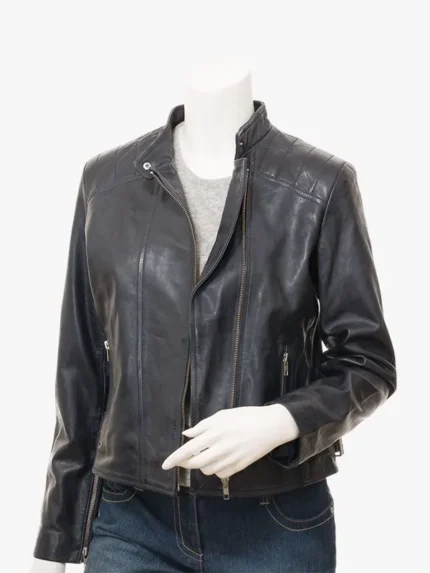 Dora Women's Navy Blue Biker Jacket