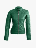 Women Green Quilted Jacket