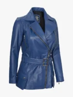 Women's Blue Moto Jacket