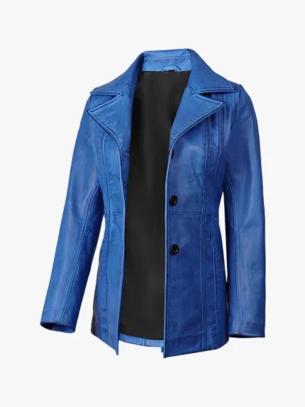 Women's Blue Waxed Coat