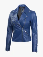 Real Lambskin Leather motorcycle Jacket for Women
