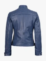 Women Lambskin Blue Quilted Jacket women