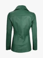 Women's Three Button Green Asymmetrical Blazer