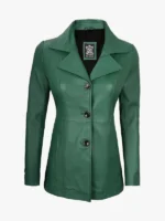 Women's Three Button Green Blazer