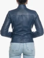 Zara - Women's Jacket in Genuine Blue Leather