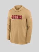 49ers Nike Sideline Performance Gold Hoodie T-Shirt