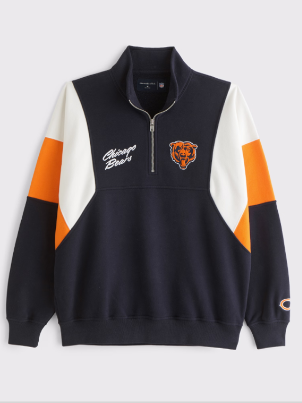 Abercrombie Chicago Bears Half-Zip Sweatshirt Abercrombie Chicago Bears Half-Zip Sweatshirt