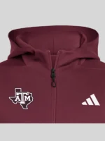 Adidas Texas A&M Aggies Player Travel ZNE Maroon Hoodie
