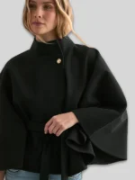 Black Nelly Fancy Poncho Jacket
