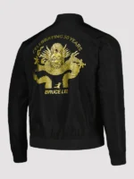 Bruce Lee Mitchell Ness Celebrating 50-Years Black Bomber Jacket