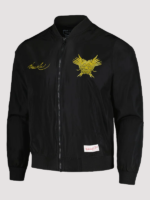 Bruce Lee Mitchell Ness Celebrating 50 Years Bomber Jacket Black