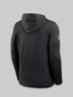 Detroit Lions Sideline Performance Long Sleeve Black Hoodie T-Shirt