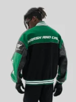 Harsh And Cruel Embroidered Racing Jacket Green