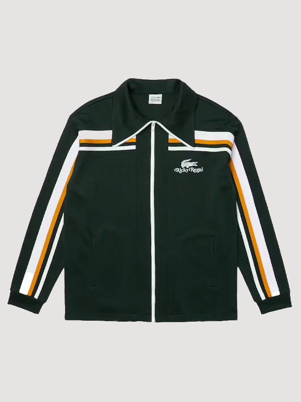 Lacoste x Ricky Regal Contrast Striped Pique Zip-up Green Jacket Lacoste x Ricky Regal Contrast Striped Pique Zip-up Green Jacket