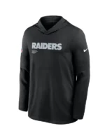 Las-Vegas-Raiders-Nike Sideline Performance Long Sleeve Hoodie T-Shirt Black