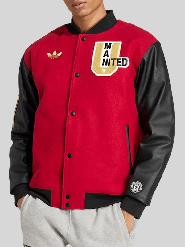 Manchester United adidas Varsity Jacket Manchester United adidas Varsity Jacket