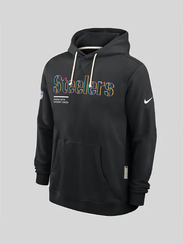 Mens Pittsburgh Steelers Nike Black 2025 NFL Crucial Catch Sideline Standard Issue Dri-FIT Hoodie