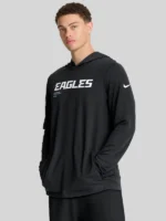 Men's Nike Black Philadelphia Eagles Sideline Pure Fury Performance Long Sleeve Hoodie T-Shirt