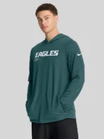 Men's Nike Midnight Green Philadelphia Eagles Sideline Pure Fury Performance Long Sleeve Hoodie T-Shirt