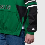 Men's Starter Kelly Green Philadelphia Eagles Vintage Logo Prospect Half-Zip Pullover Jacket