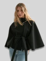 Nelly Fancy Poncho Black Jacket