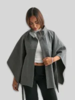 Nelly Fancy Poncho Grey Jacket