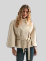 Nelly Fancy Poncho Jacket With Belted