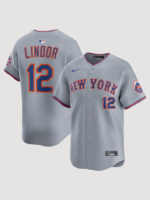 New York Mets Lindor Gray Road Limited Player Jersey Grey