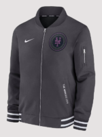 New York Mets Nike Anthracite Authentic Collection City Connect Full-Zip Bomber Jacket