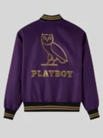 OVO x Playboy Satin Varsity Jacket Purple