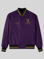 OVO x Playboy Satin Varsity Purple Jacket