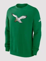 Philadelphia-Eagles-Nike-Swing-Pass-Rewind Club Pullover Kelly Green Sweatshirt