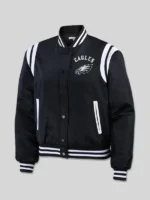 Philadelphia Eagles WEAR by Erin Andrews Black Full-Snap Bomber Jacket
