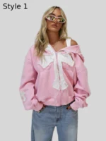 Pink Cross Zip-Up Hoodie