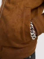 Abercrombie Faux Suede Brown Bomber Jacket