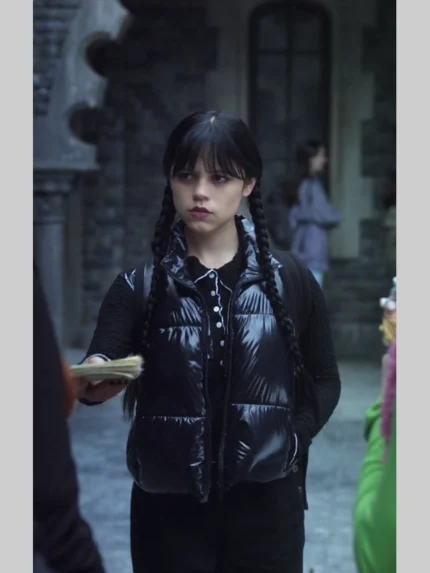 Wednesday Addams Black Puffer Vest