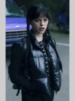 Wednesday Jenna Ortega Black Puffer Vest