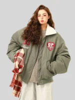 Women's Boa Lapel Casual Padded Oversized Jacket
