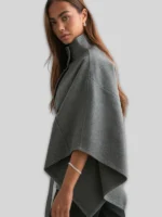Women's Nelly Fancy Poncho Grey Jacket