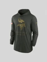 Minnesota Vikings Nike 2025 Salute to Service Sideline Hooded Long Sleeve T-shirt
