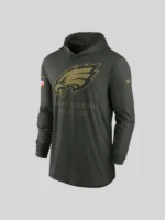 Philadelphia Eagles Nike 2025 Salute to Service Sideline Hooded Long Sleeve T-shirt