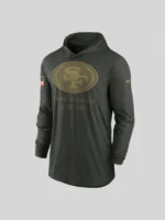 San Francisco 49ers Nike 2025 Salute to Service Sideline Hooded Long Sleeve T-shirt
