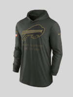Men's Nike Forest Green Buffalo Bills 2025 Salute to Service Sideline Dri-FIT Hoodie T-Shirt