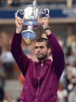 2025 US Open Carlos Alcaraz Burgundy Jacket Nike