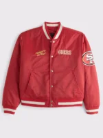 Abercrombie San Francisco 49ers Varsity Bomber Jacket Red