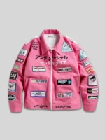 Anti Social Social Club Pink PATCHED UP RACING JACKET