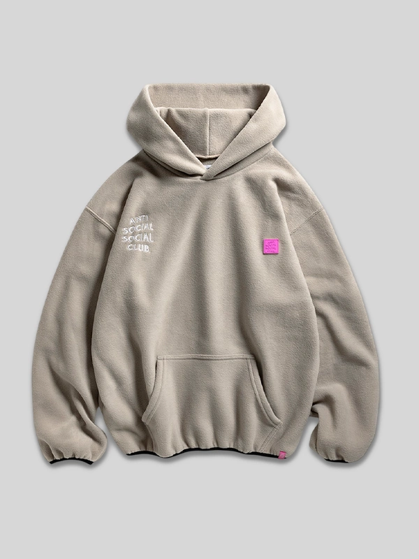 Anti Social Social Club Polar Fleece Hoodie Beige Anti Social Social Club Polar Fleece Hoodie Beige