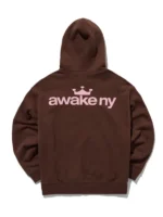 Awake NY Crown Logo Full Zip Hoodie Brown