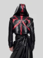 Bat Hat Hooded Short Jacket Black