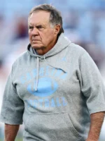 Bill Belichick North Carolina Cutoff Hoodie Grey